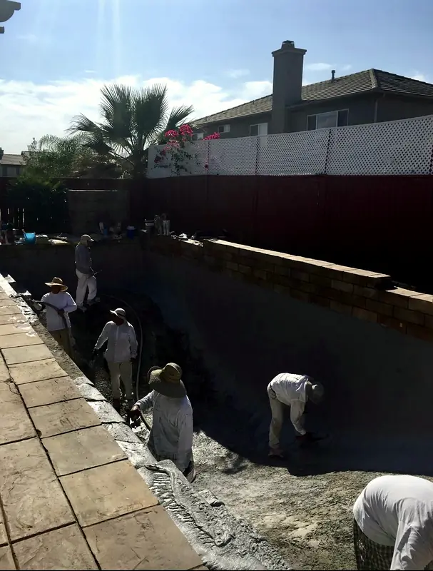 DPC crew prepping a new pool shell for plaster
